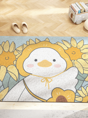 Cute Duck Pets Welcome to My Home Durable Non-slip Mats Cartoon Doormat