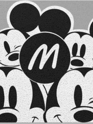 Mickey Black & White Entry Cuttable Silk Loop Dirt Resistant Non-Slip Household Floor Mats 01