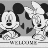 Mickey Black & White Entry Cuttable Silk Loop Dirt Resistant Non-Slip Household Floor Mats 02