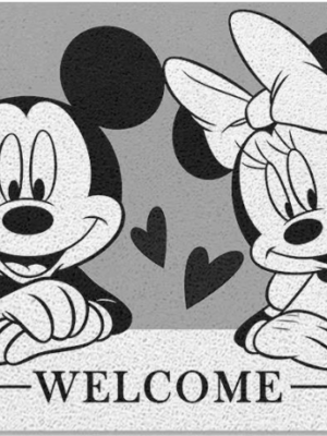 Mickey Black & White Entry Cuttable Silk Loop Dirt Resistant Non-Slip Household Floor Mats 02
