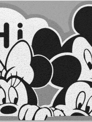 Mickey Black & White Entry Cuttable Silk Loop Dirt Resistant Non-Slip Household Floor Mats 03