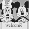 Mickey Black & White Entry Cuttable Silk Loop Dirt Resistant Non-Slip Household Floor Mats 04