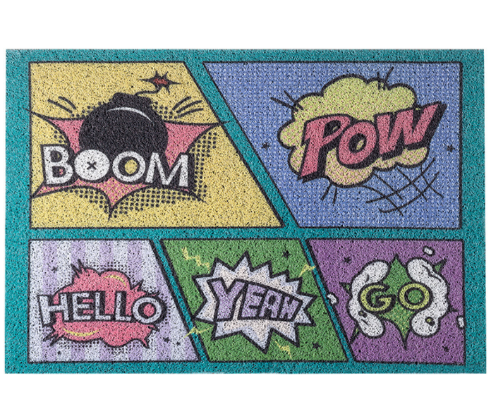 Cute Colorful Hello Pow Durable Non-slip Mats Cartoon Doormat