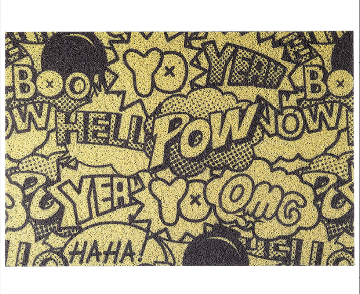 Cute Colorful Hello Pow Durable Non-slip Mats Cartoon Doormat