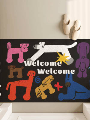 Cute Cartoon WELCOME Entry Cuttable Silk Loop Dirt Resistant Non-Slip Household Floor Mats 04