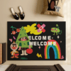 Cute Cartoon WELCOME Entry Cuttable Silk Loop Dirt Resistant Non-Slip Household Floor Mats 06