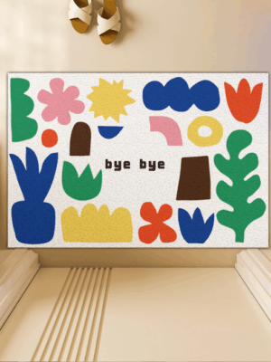 Cute Cartoon BYEBYE Entry Cuttable Silk Loop Dirt Resistant Non-Slip Household Floor Mats