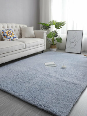 120*160cm Blue Grey Simple Modern Comfy Lambswool Comfy Plush Rug For Living Room Bedroom Bedside Carpet