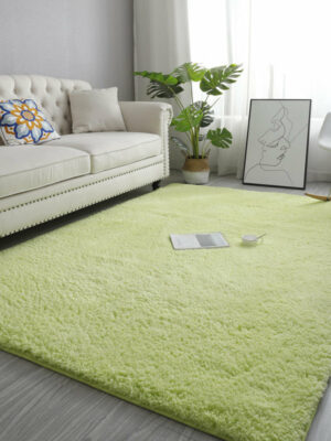Beautiful Light Green Simple Modern Plain Comfy Lambswool Comfy Plush Rugs For Living Room Bedroom Bedside Carpet