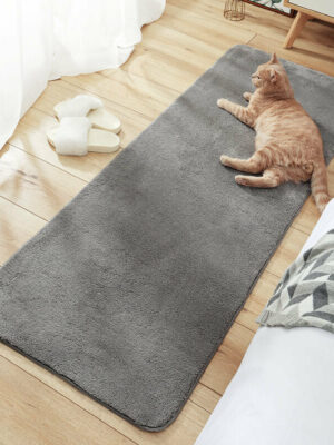 60*160cm Grey Plain Shaggy Soft Girls Boys Bedroom Kids Room Bedside Carpet Rugs Runners
