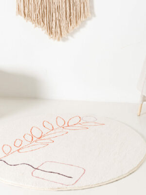 White Simple Round Carpets for Bedroom Living Room Hall Office