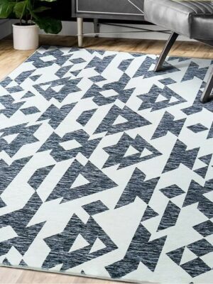 Triangle Geometric Pattern Faux Cashmere Soft Shaggy Area Rug Carpets For Living Room Bedroom Hall Office