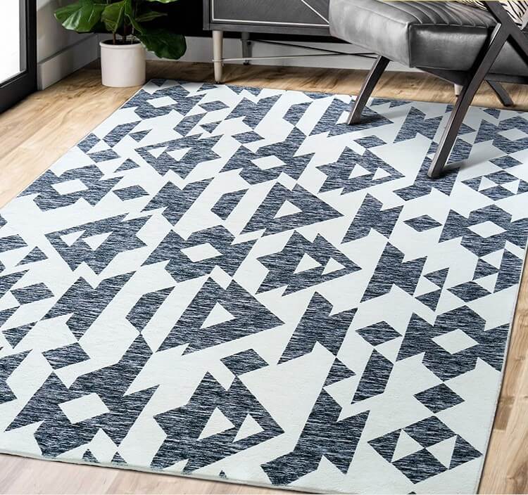 Triangle Geometric Pattern Faux Cashmere Soft Shaggy Area Rug Carpets For Living Room Bedroom Hall Office