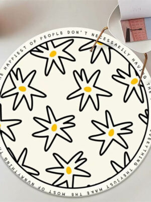 Stars Pattern Round Faux Cashmere Shaggy Area Rugs For Bedroom Kids Room Bedside Carpets