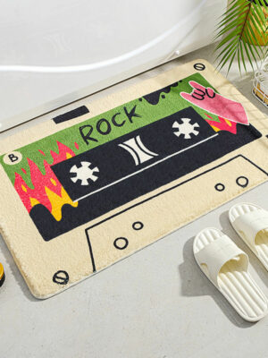 Beige Cartoon Tapes Kids Room Living Room Faux Cashmere Sofa Rug Carpet Bedroom Bedside Rug