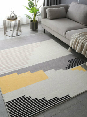 Gradient Simple Lines Rugs Faux Cashmere Carpets for Office Living Room Dining Room Bedroom Hall 04