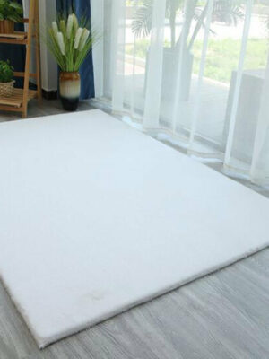Pure White Quality Faux Rabbit Fur Plush Soft Shaggy Rugs For Living Room Nursery Bedroom Bedside Rugs Floor Mats