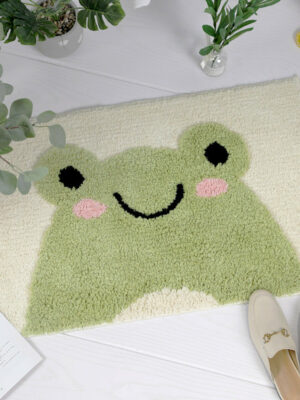 Cartoon Cute Frog Patterned Entryway Doormat Rugs Kitchen Bathroom Anti-skip Mats