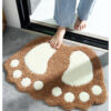 Brown Feet Shape Girl's Bedroom Kids Room Bedside Floor Mat Bathroom Entryway Anti-slip Doormat Rugs