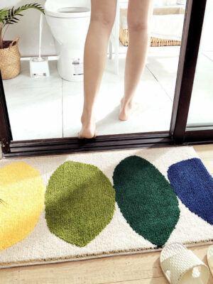 Four Colours Patterned Entryway Doormat Rugs Kitchen Bathroom Anti-slip Mats
