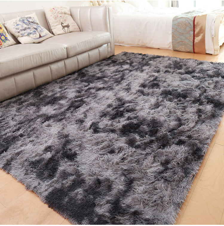 Gradient Dark Grey Colour Modern Plain Carpet Bedroom Living Room Sofa Rugs Soft Plush Shaggy Rugs - Image 3