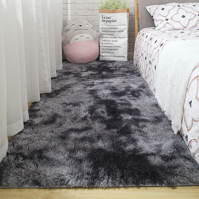 Gradient Dark Grey Colour Modern Plain Carpet Bedroom Living Room Sofa Rugs Soft Plush Shaggy Rugs - Image 2