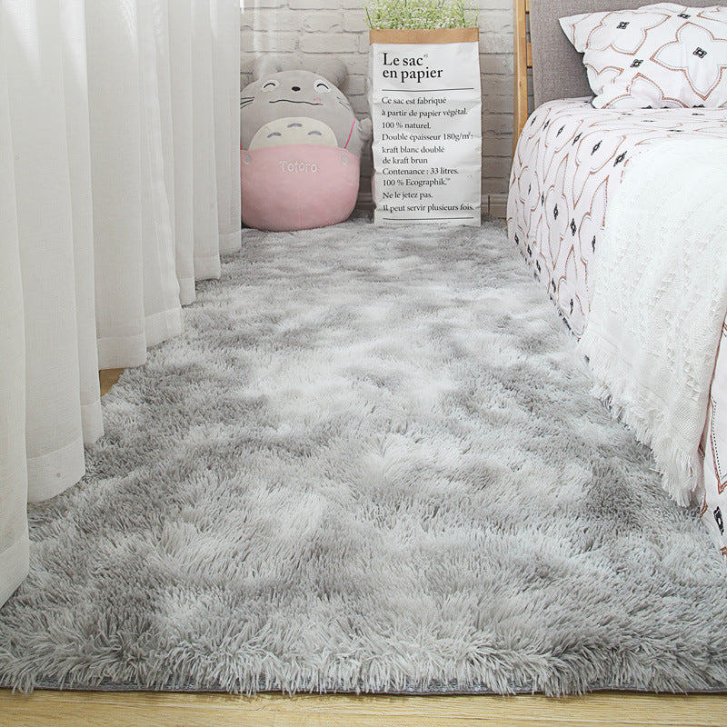 Gradient Light Grey Colour Modern Plain Carpet Bedroom Living Room Sofa Rugs Soft Plush Shaggy Rugs - Image 2