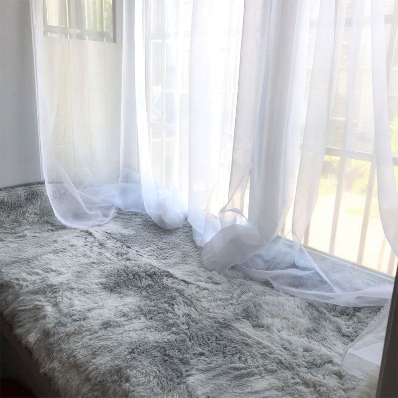 Gradient Light Grey Colour Modern Plain Carpet Bedroom Living Room Sofa Rugs Soft Plush Shaggy Rugs - Image 3