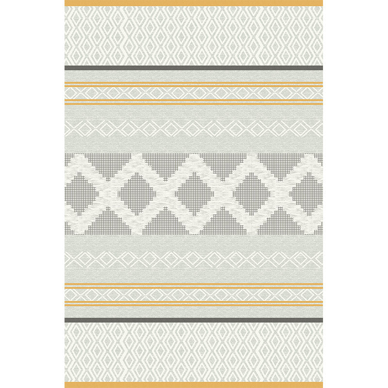 Warm Color Yellow White Modern Sofa Table Geometric Patterned Striped Area Rugs Customizable - Image 2