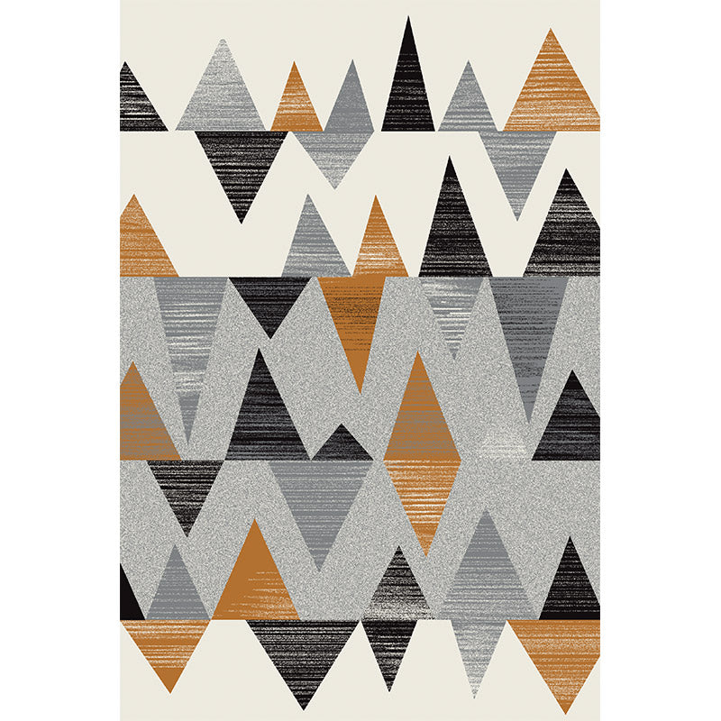 Warm Color Black Grey Brown Modern Sofa Table Geometric Patterned Striped Area Rugs Customizable - Image 2