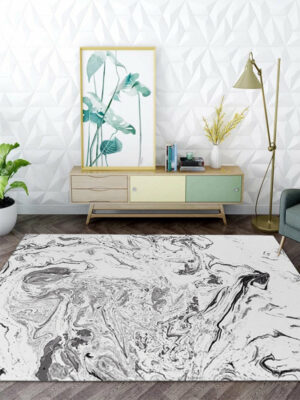 Grey Modern Abstract Non-slip Sofa Rug Table Rug Living Room Area Rugs Customizable