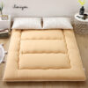 Orange Solid Colour Thickened Futon Floor Mattress Foldable Camping Portable Roll-up Mattress Sleeping Mat 02