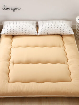 Orange Solid Colour Thickened Futon Floor Mattress Foldable Camping Portable Roll-up Mattress Sleeping Mat 02