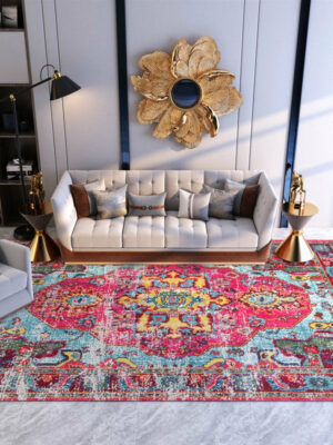 Traditional Vintage Pink Area Rug Carpet for Living Room Hall