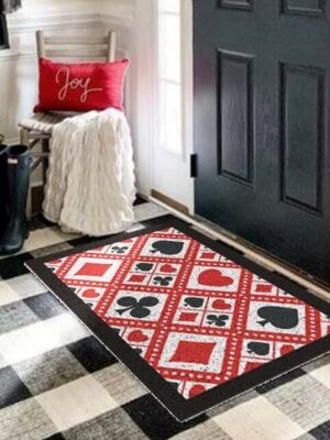 Poker Series (Collage) Dust Removal Doormat Entrance Non-slip Outdoor Floormat