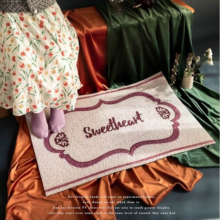 Vintage Dust Removal Word (SweetHeart) Doormat Entrance Non-slip Outdoor Floormat - Image 3