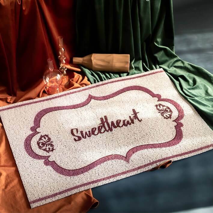 Vintage Dust Removal Word (SweetHeart) Doormat Entrance Non-slip Outdoor Floormat