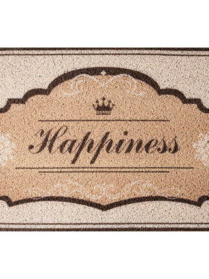 Vintage Dust Removal Word  (Happiness) Doormat Entrance Non-slip Outdoor Floormat