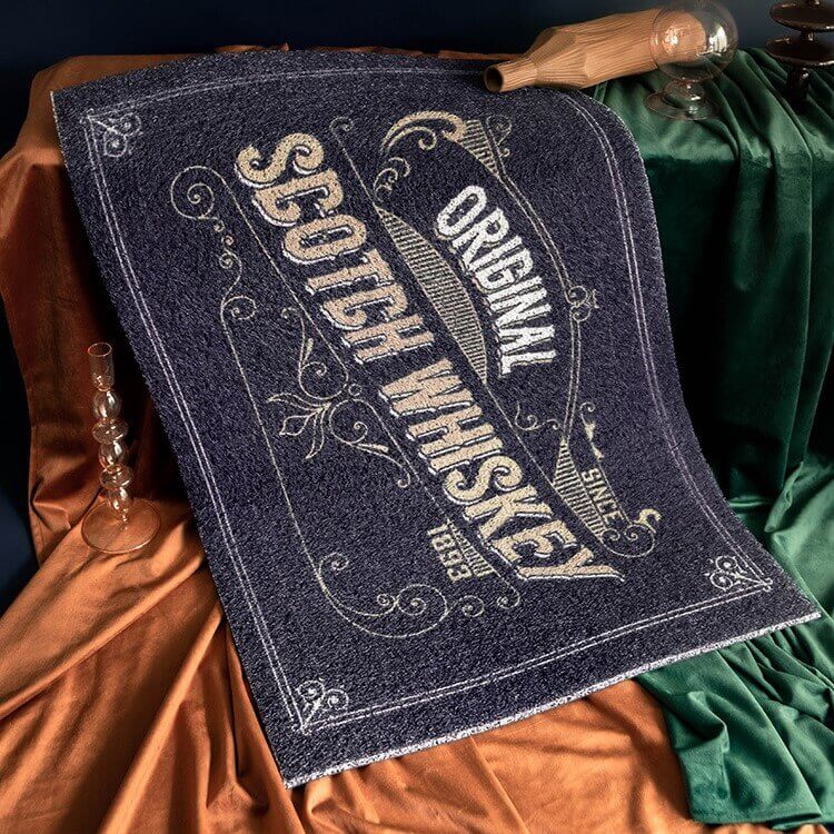 Vintage Dust Removal Word (Whiskey) Doormat Entrance Non-slip Outdoor Floormat