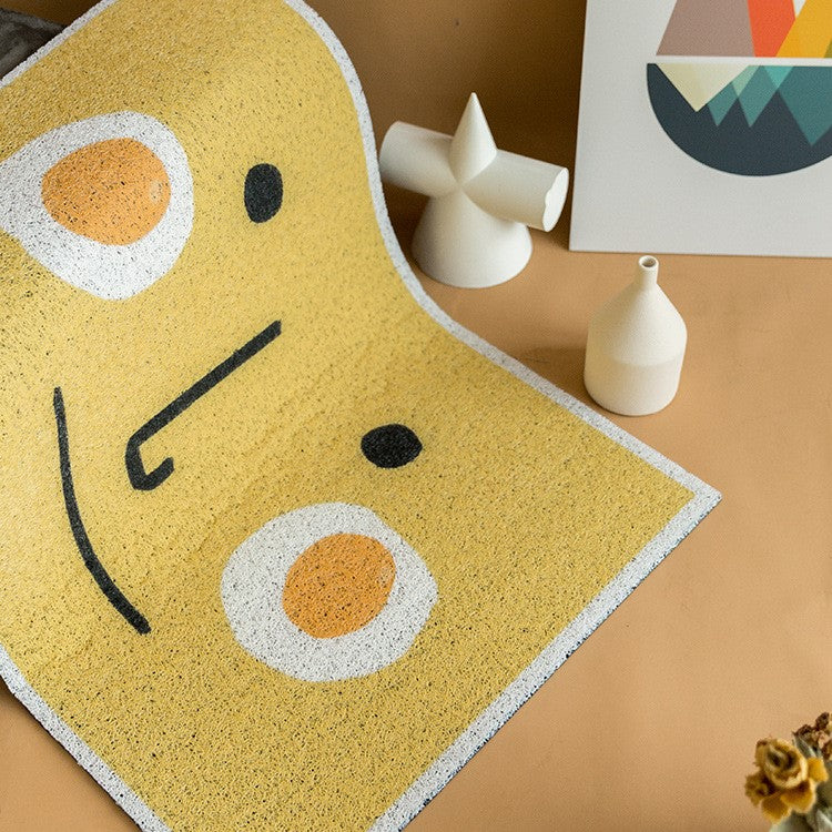 Creative Fried Eggs Dust Remove Doormat Entrance Non-slip Outdoor Floormat - Image 2