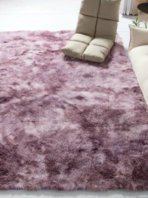 Gradient Pink and Purple Colour Modern Plain Carpet Bedroom Living Room Sofa Rugs Soft Plush Shaggy Rugs