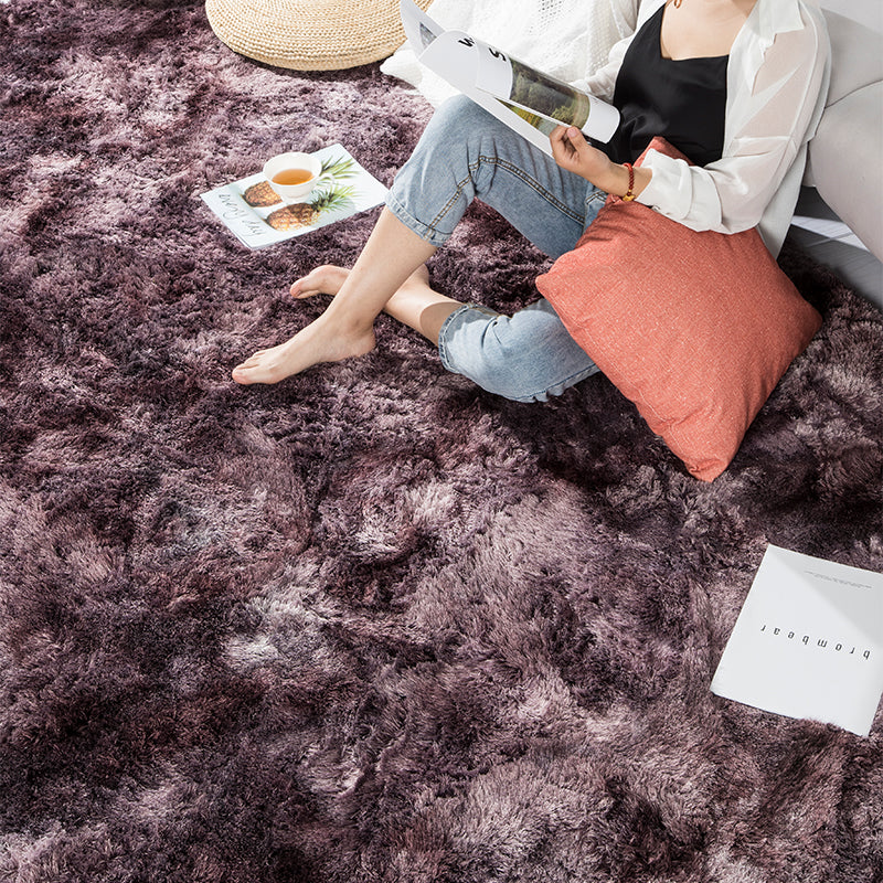 Gradient Pink and Purple Colour Modern Plain Carpet Bedroom Living Room Sofa Rugs Soft Plush Shaggy Rugs - Image 2