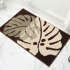 Extra Soft Flocking Bath Mats Absorbent Non-Slip Bathroom Rugs Leaves 01
