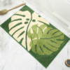 Extra Soft Flocking Bath Mats Absorbent Non-Slip Bathroom Rugs Leaves 02
