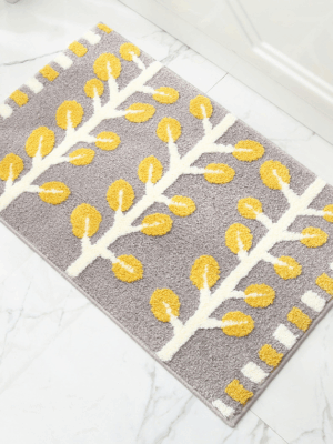 Extra Soft Flocking Bath Mats Absorbent Non-Slip Bathroom Rugs Leaves 08