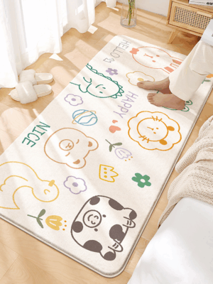 Cartoon Faux Cashmere Bedroom Carpet Home Living Room Study Plush Mats Bedside Carpet Window Mats 01