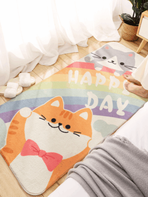 Cartoon Faux Cashmere Bedroom Carpet Home Living Room Study Plush Mats Bedside Carpet Window Mats 02