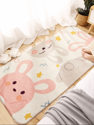 Cartoon Faux Cashmere Bedroom Carpet Home Living Room Study Plush Mats Bedside Carpet Window Mats 04