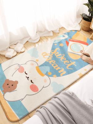 Cartoon Faux Cashmere Bedroom Carpet Home Living Room Study Plush Mats Bedside Carpet Window Mats 05