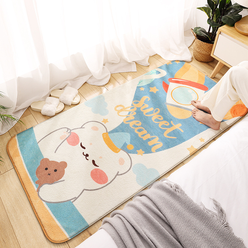 Cartoon Faux Cashmere Bedroom Carpet Home Living Room Study Plush Mats Bedside Carpet Window Mats 05